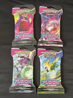 Pokemon TCG - Fusion Strike - Sleeved Booster Pack X4 Art Set - New & Sealed - Image 1