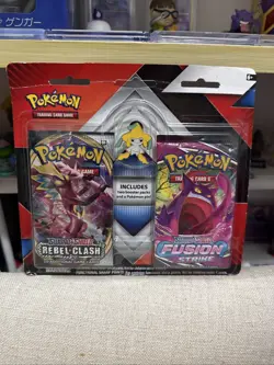 Pokemon Sword Shield Booster Packs and Collector Pin Rebel Clash Fusion Strike - Image 1