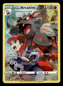 Hisuian Arcanine TG08/TG30 Holo Lost Origin Trainer Gallery Pokemon Card - Image 2