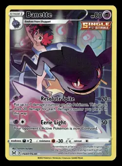 Banette TG07/TG30 Holo Lost Origin Trainer Gallery Pokemon Card - Image 2