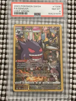 The Pokemon Company 2022 Lost Origin Gengar TG06/TG30 FA Holo PSA 8 English - Image 1