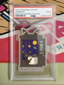 2023 POKEMON CENTER PIKACHU AWARD DELIVERY! STICKER UMBREON PSA 9 - Image 1