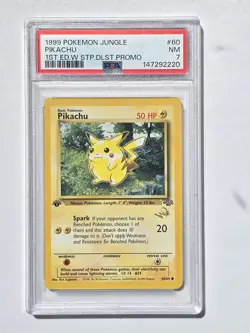 Pokemon Pikachu 60/64 - 1st Edition - Gold W Stamp - PSA 7 - Image 1