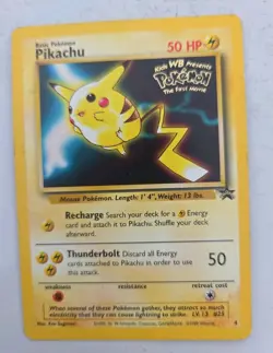 WOTC Black Star Pikachu Gold Lightning Bolt Stamp Movie Promo #4 Pokemon - Image 1