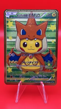 Poncho Pikachu x Charizard Gold Metal Pokemon Card Collectible Gift - Image 1