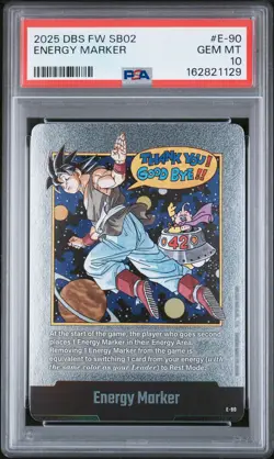 DRAGON BALL SUPER CARD GAME FUSION WORLD MANGA BOOSTER 02 ENERGY MARKER PSA 10 - Image 1