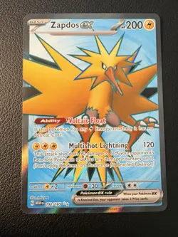 Pokemon TCG Card Zapdos ex 192/165 Scarlet Violet 151 Full Art Holo - NM - Image 1