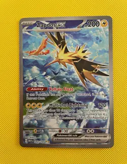 Pokemon TCG Zapdos ex 202/165 SV Scarlet & Violet 151 SIR Holo English - Image 1