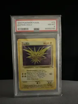1999 Pokemon TCG Zapdos Holo PSA 8 Fossil Card 15/62 - Image 1