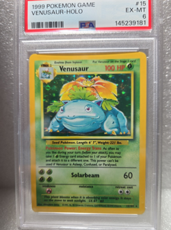 Pokemon TCG Venusaur Base Set 15/102 Holo Rare Unlimited PSA 6 EX-MT - Image 2