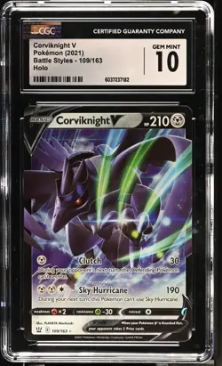CORVIKNIGHT V 109/163 - POKEMON TCG HOLO BATTLE STYLES 2021 CGC 10 - Image 1