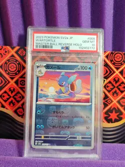 Pokemon Wartortle Foil TCG Card 008/165 Master Ball 2023 SV2a Japanese PSA 10 - Image 2