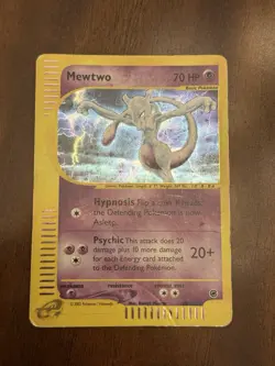 Pokemon Mewtwo Card 20/165 Holo Rare Expedition Base Set - Image 1