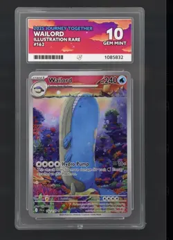 Pokemon TCG Wailord Journey Together Illustration Rare Card 162/159 Ace 10 - Image 1