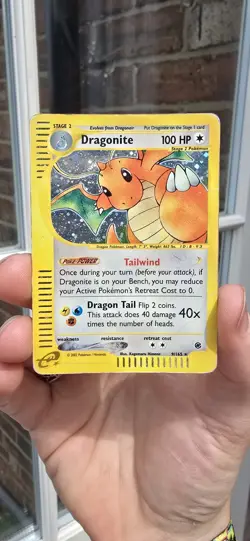 Pokemon TCG Dragonite Holo Card 9/165 Expedition Base Set Hp - Image 1