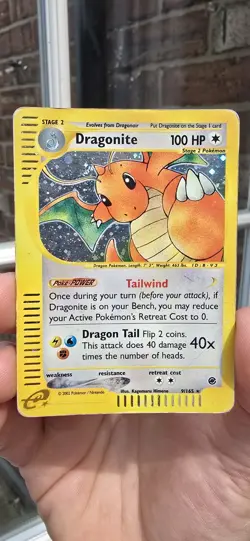 Pokemon TCG Dragonite Holo Card 9/165 Expedition Base Set Hp - Image 3