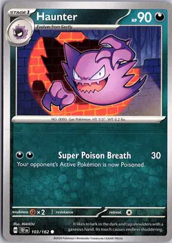 Pokemon TCG Haunter Temporal Forces 103/162 Common Near Mint - Image 1