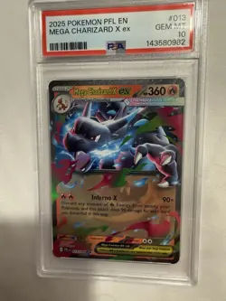 Pokemon Mega Charizard X Ex 013/094 Phantasmal Flames Holo PSA 10 2025 - Image 1