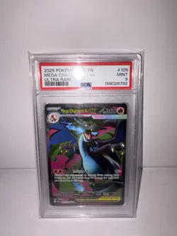 Pokemon 2025 PFL EN Mega Charizard X ex Ultra Rare #109 PSA 9 - Image 2