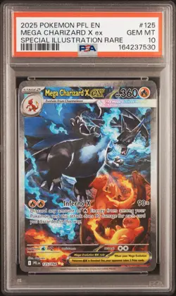Pokemon TCG Mega Charizard X Ex 125/094 PSA 10 Gem Mint with Graded Guard - Image 1