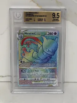 Mewtwo VSTAR Pokemon TCG Sword/Shield "Go" Rainbow Secret Rare #079/078 BGS 9.5 - Image 1