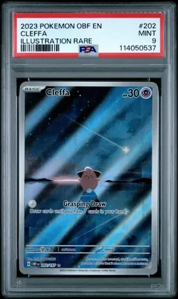 Pokemon TCG Cleffa 202/197 Obsidian Flames Illustration Rare PSA 9 - Image 1
