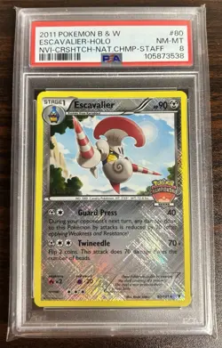 Staff Escavalier Reverse Holo PSA 8 Pokemon Championship Series 80/101 - Image 1