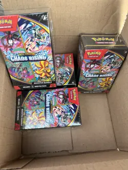 4x BUNDLES Pokemon TCG Mega Evolution—Chaos Rising Booster Bundle Box - Image 1