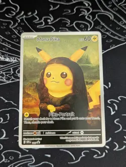 Pikachu Van Gogh Mona Lisa Starry Night Pokemon TCG Card Grey Hat CUSTOM Decora - Image 1