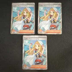 Pokemon TCG MEGA EVO Lillie's Determination 169/236 Full Art Holo 3 Card Lot - Image 1