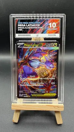 Pokemon TCG Mega Latias EX 181/132 Mega Evolution SIR Ace 10 Perfect Subgrades - Image 1