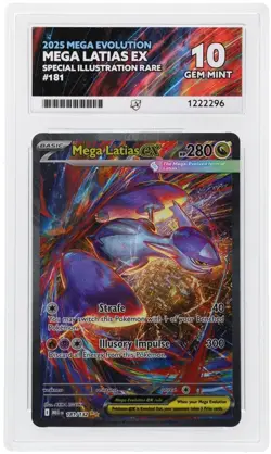 Pokemon TCG Mega Latias EX 181/132 Mega Evolution SIR Ace 10 Perfect Subgrades - Image 3