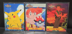 Pokemon Topps Blue lot 3 cards Vintage 1999 LP+ TV2 Pikachu TV3 Misty TV4 Brock - Image 1