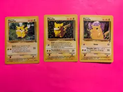 LOT OF 3 POKEMON CARDS -PIKACHU BASE SET VINTAGE CARDS COOL LOOK!! - Image 1