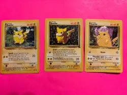 LOT OF 3 POKEMON CARDS -PIKACHU BASE SET VINTAGE CARDS COOL LOOK!! - Image 2