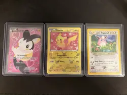 Pokemon 3-Card Lot: Emolga RC23 Legendary Treasures Pikachu RC7 Wigglytuff 2000 - Image 1