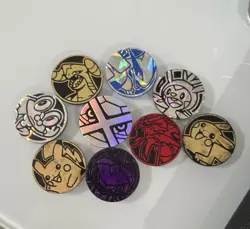 Pokemon TCG Pikachu Flip Coins Lot of 8 Holofoil Plastic 3cm Multicoloured - Image 1
