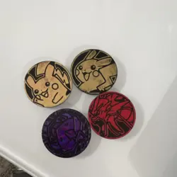 Pokemon TCG Pikachu Flip Coins Lot of 8 Holofoil Plastic 3cm Multicoloured - Image 2