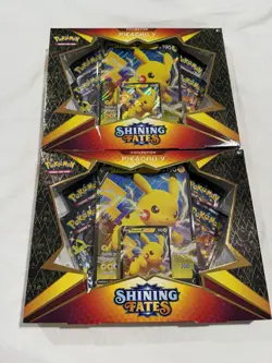 LOT OF 2 - Pokemon TCG - SW&SH Shining Fates Pikachu V Box Collection - Image 1