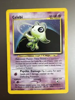 Pokemon Celebi Holo Neo Revelation 3/64 LP Rare Pokemon Card - Image 1