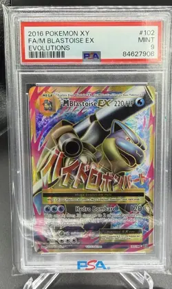 Pokemon TCG M Blastoise EX Full Art Holo Ultra Rare Card 102/108 Evolutions - Image 1
