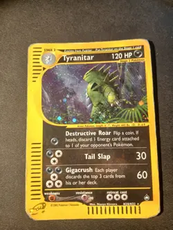Tyranitar H28/H32 Aquapolis Holo Ultra Rare Pokemon TCG e-reader - Holo Swirl - Image 1