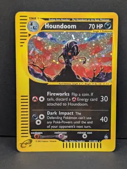 Houndoom H11/H32 Aquapolis Holo Rare Pokemon TCG Nintendo e-reader MP+ - Image 1