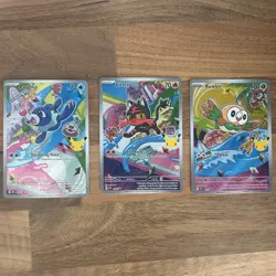 Pokemon TCG First Partners Popplio Litten Rowlet Set NM - Image 1
