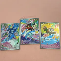 Rowlet Litten Popplio Pokemon TCG First Partner Illustration Rare Holo Promo - Image 1
