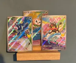 Pokemon TCG First Partner Rowlet Litten and Popplio Trading Card Set - Image 1