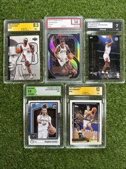 LOT OF 5 GRADED NBA BASKETBALL CARDS - Image 1