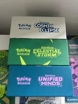 Pokemon Empty Elite Trainer Box Job Lot Of 3 Cosmic Celestial And Unified Minds - Image 3