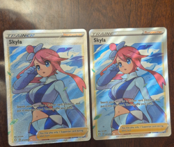 Pokemon TCG Shining Fates Skyla 072/072 Full Art Holo Trainer Lot of 2 - Image 1