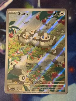 Pokemon TCG Starly 221/198 Scarlet & Violet Base Set Illustration Rare S&V - Image 1